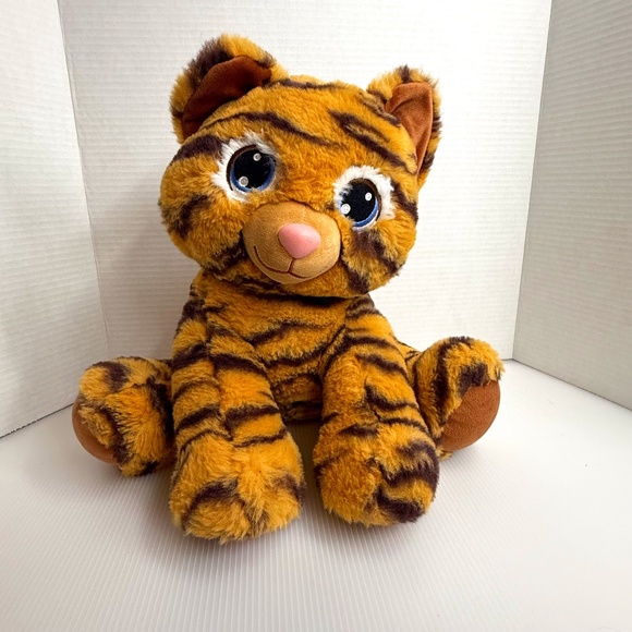 Build A Bear Tiger Cub Plush Stuffed Animal Toy Big Eyes Orange Cat 2017 - Picture 1 of 8